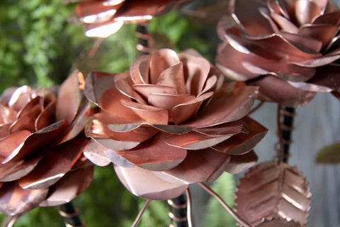 Copper Roses - Set of 5 HomeDecor Foxyavenue UK