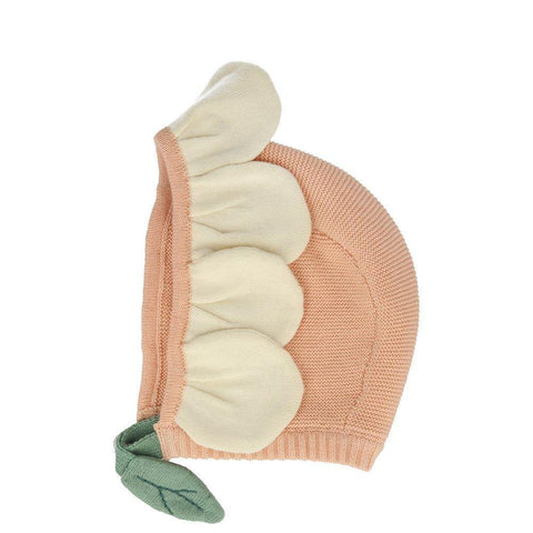 Peach Daisy Baby Bonnet Bonnets Foxyavenue UK Peach Daisy Baby Bonnet Bonnets Foxyavenue UK
