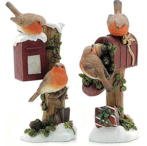 Set of 2 - Robin on post boxes Home Decor Foxyavenue UK Set of 2 - Robin on post boxes Home Decor Foxyavenue UK