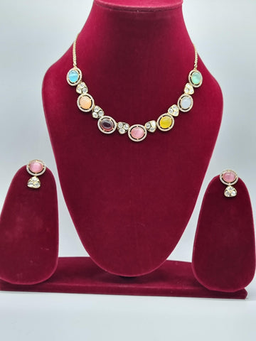 Monalisa Stones Necklace Set Necklaces Foxyavenue UK