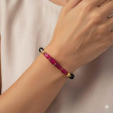 Ruby, Garnet & Tourmaline Statement Bracelet — 18K Gold - Foxyavenue