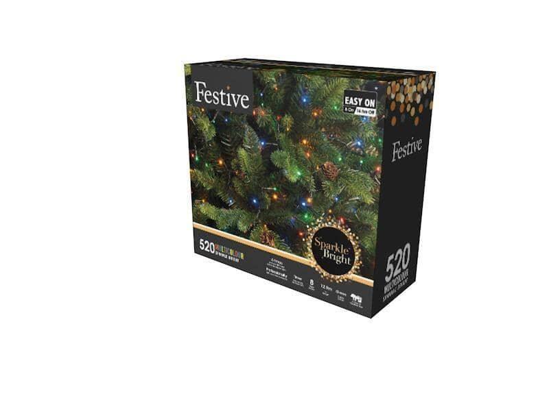 520 sparkle lights - multicolour Christmas Lights Foxyavenue UK