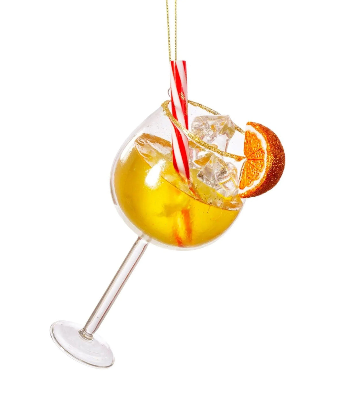 Aperol Spritz Glass Shaped Bauble Christmas Decorations Foxyavenue UK