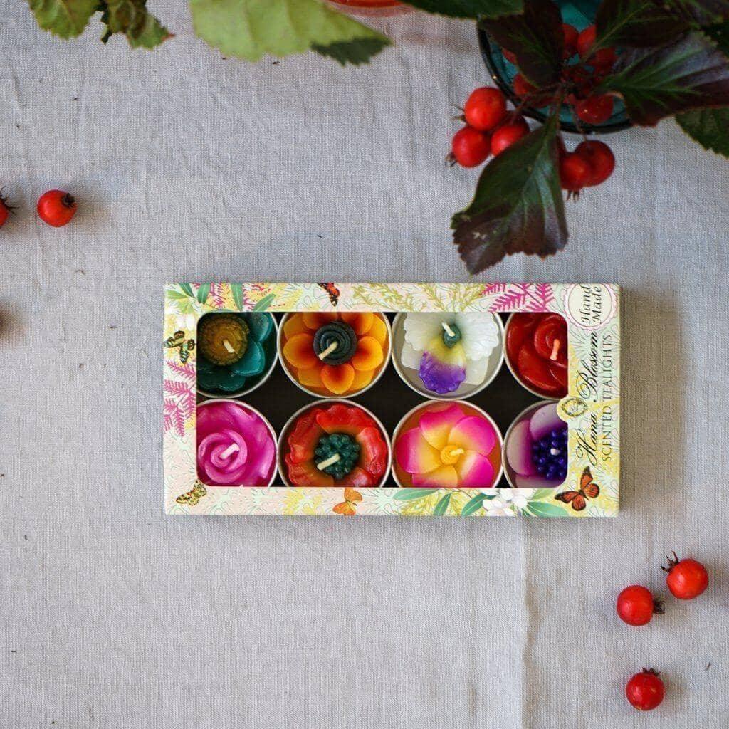 Assorted Tropical Flower Scented Tealights Tealights Foxyavenue UK