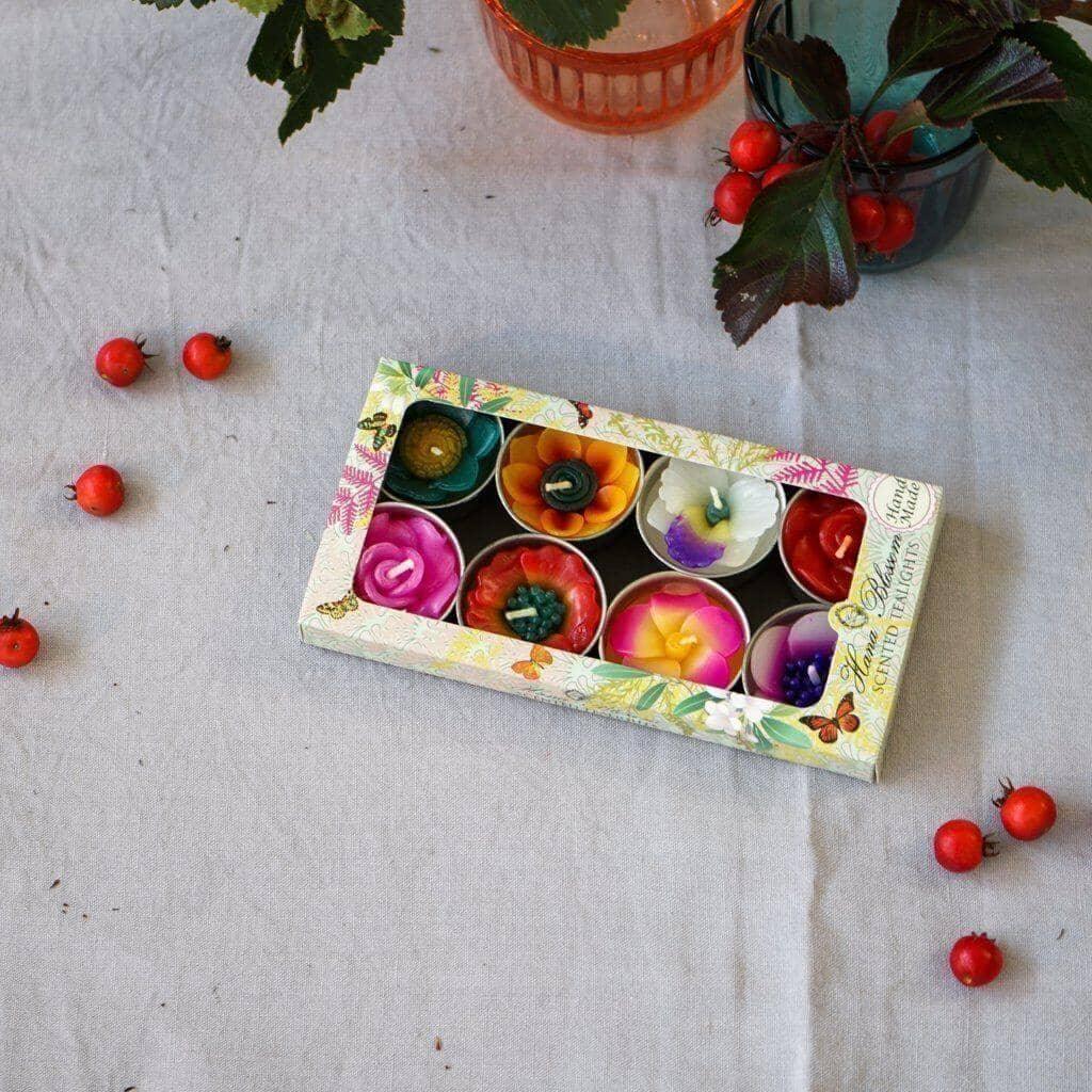 Assorted Tropical Flower Scented Tealights Tealights Foxyavenue UK
