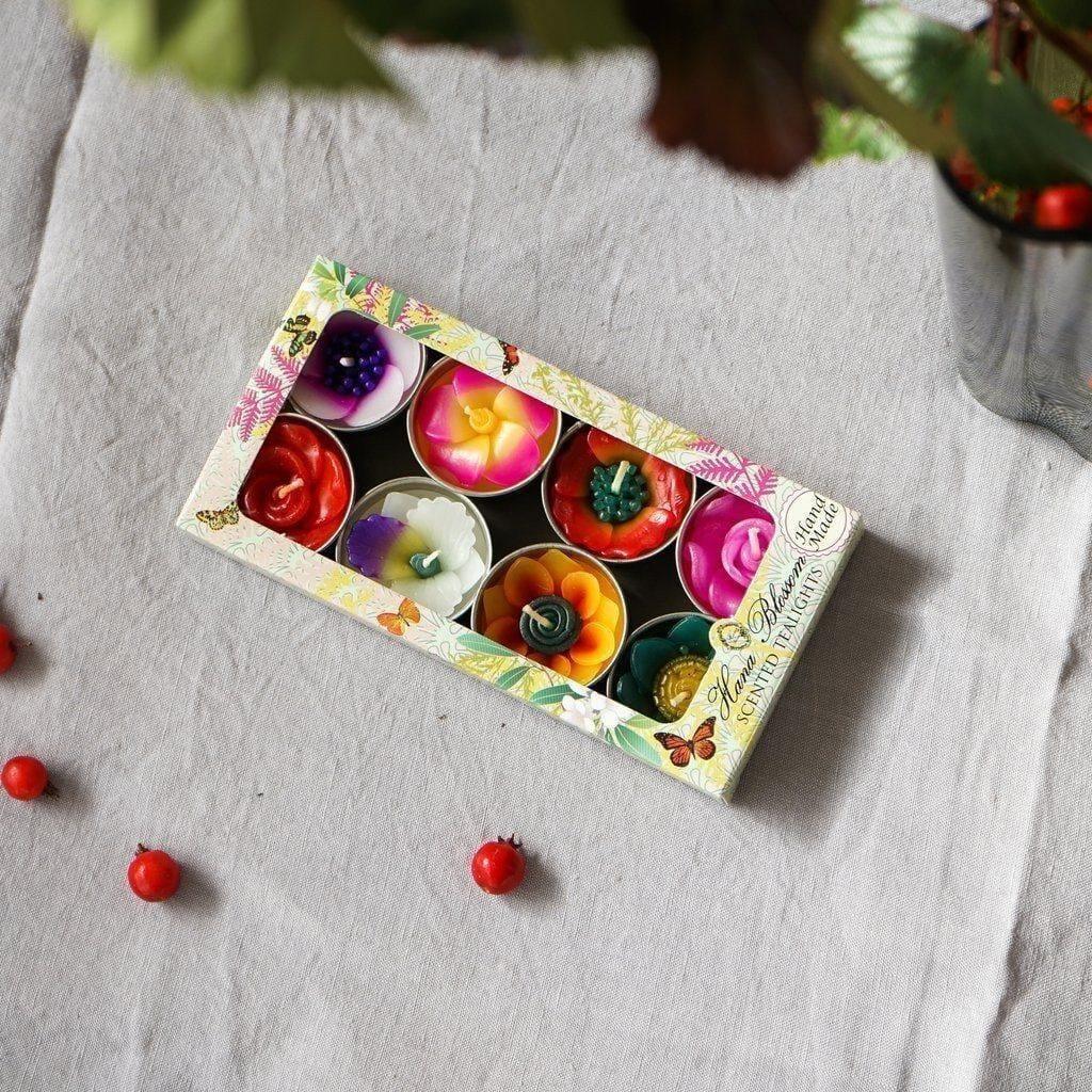 Assorted Tropical Flower Scented Tealights Tealights Foxyavenue UK