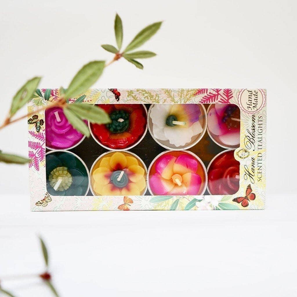 Assorted Tropical Flower Scented Tealights Tealights Foxyavenue UK