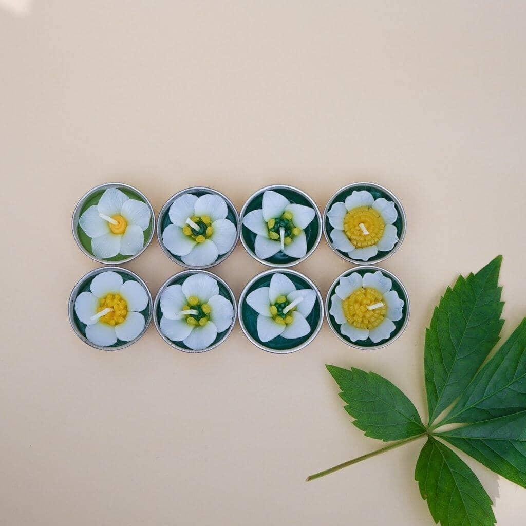 Assorted White Garden Flower Scented Tealights Tealights Foxyavenue UK