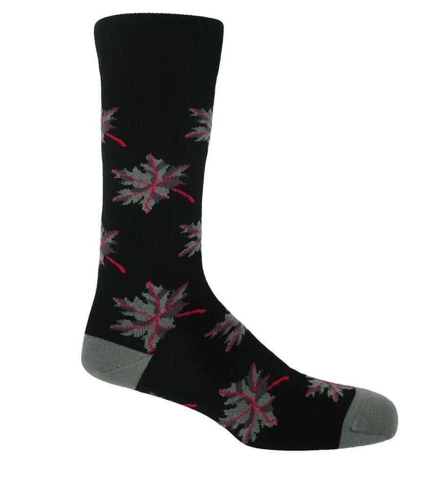 Autumn Leaf - Black Men's Socks Foxyavenue UK