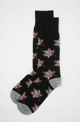 Autumn Leaf - Black Men's Socks Foxyavenue UK