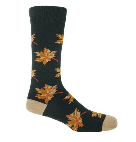 Autumn Leaf - Grey Men's Socks Foxyavenue UK