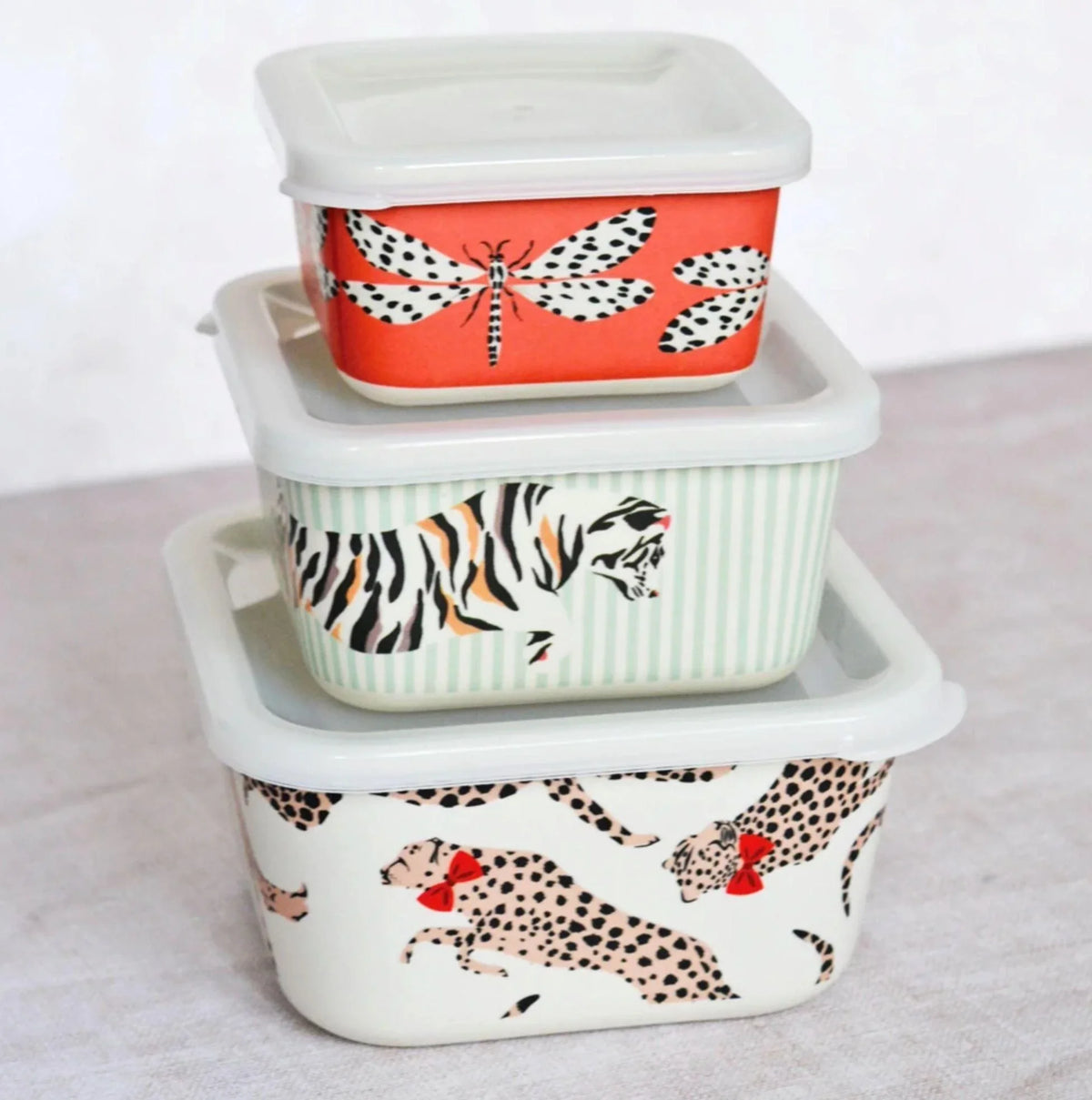 Bamboo Food Storage Boxes, Set of 3 Storage Boxes Foxyavenue UK