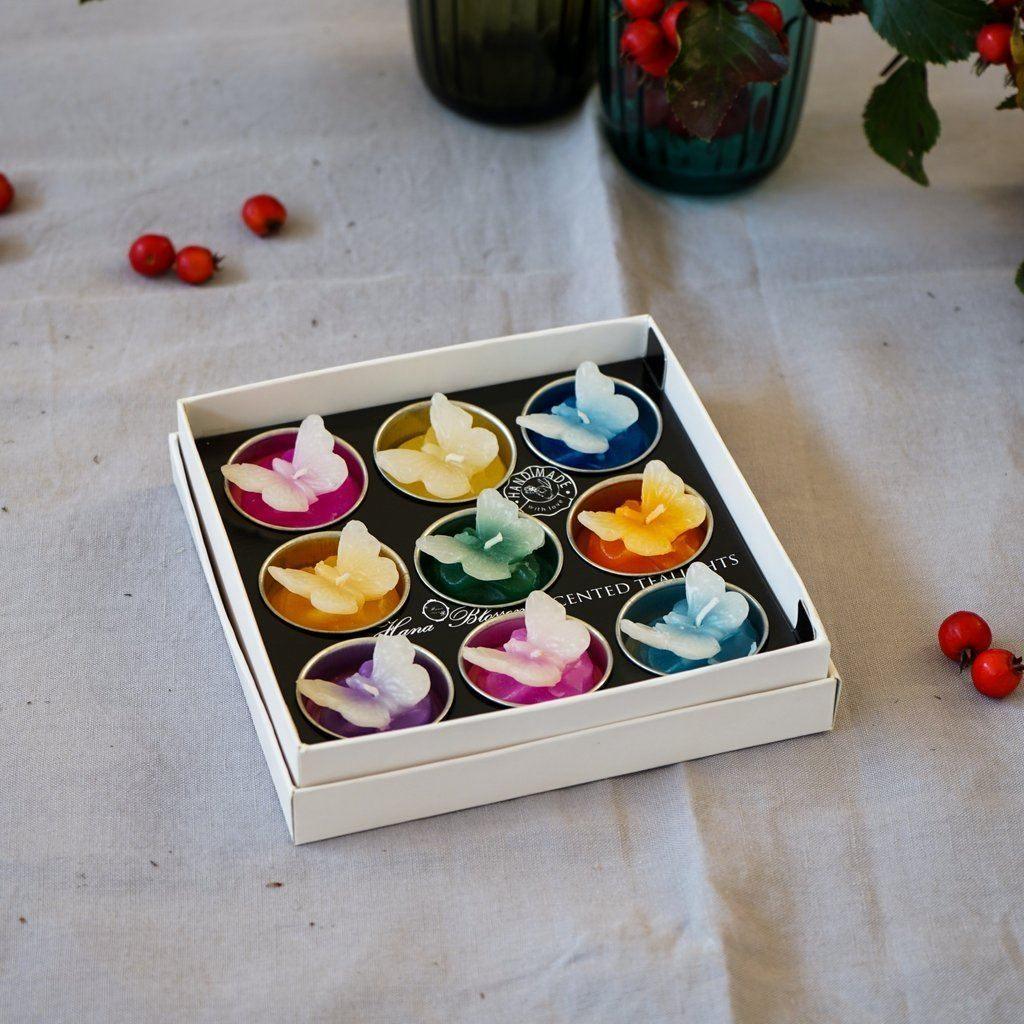 Big Assorted butterfly Scented Tealight Set Tealights Foxyavenue UK