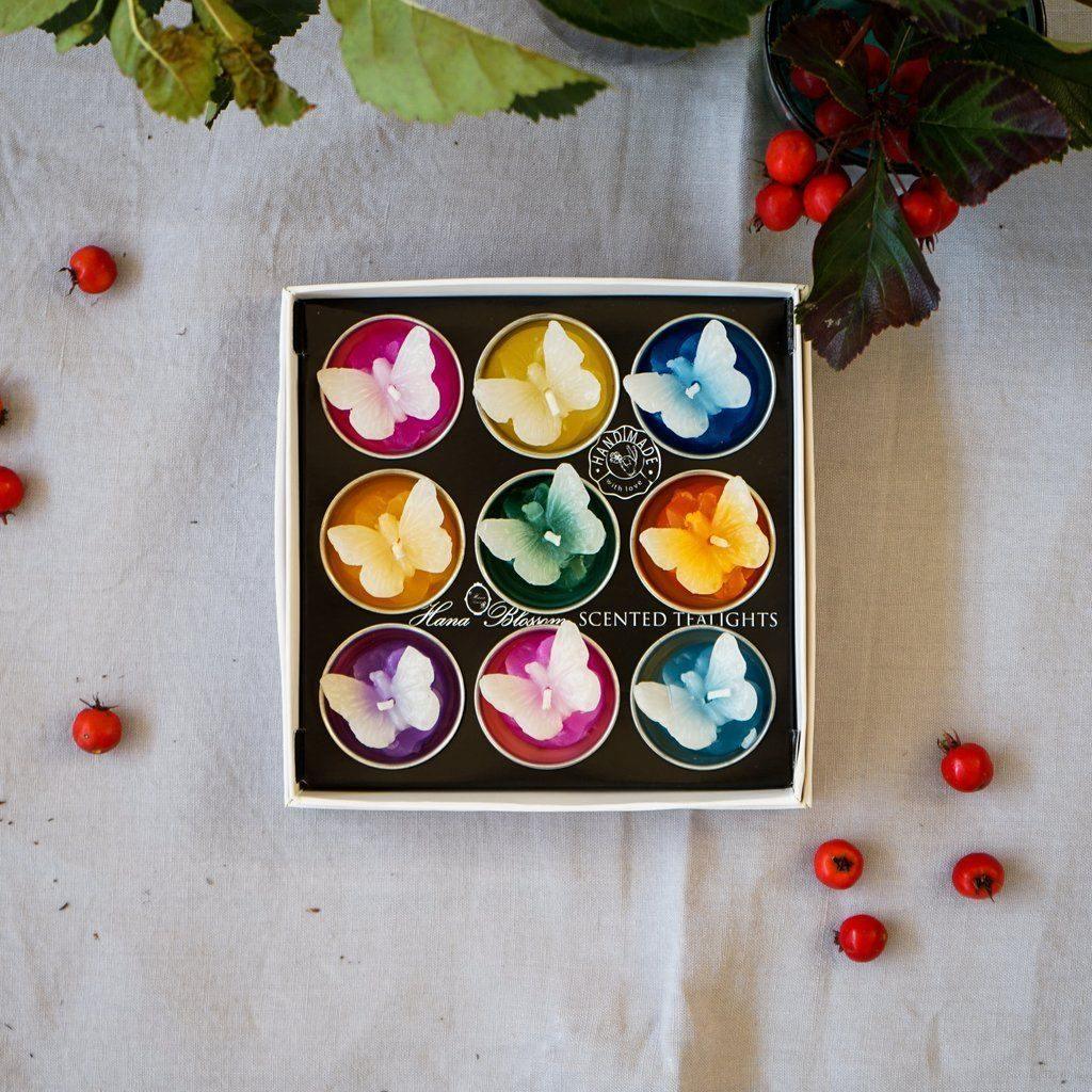 Big Assorted butterfly Scented Tealight Set Tealights Foxyavenue UK