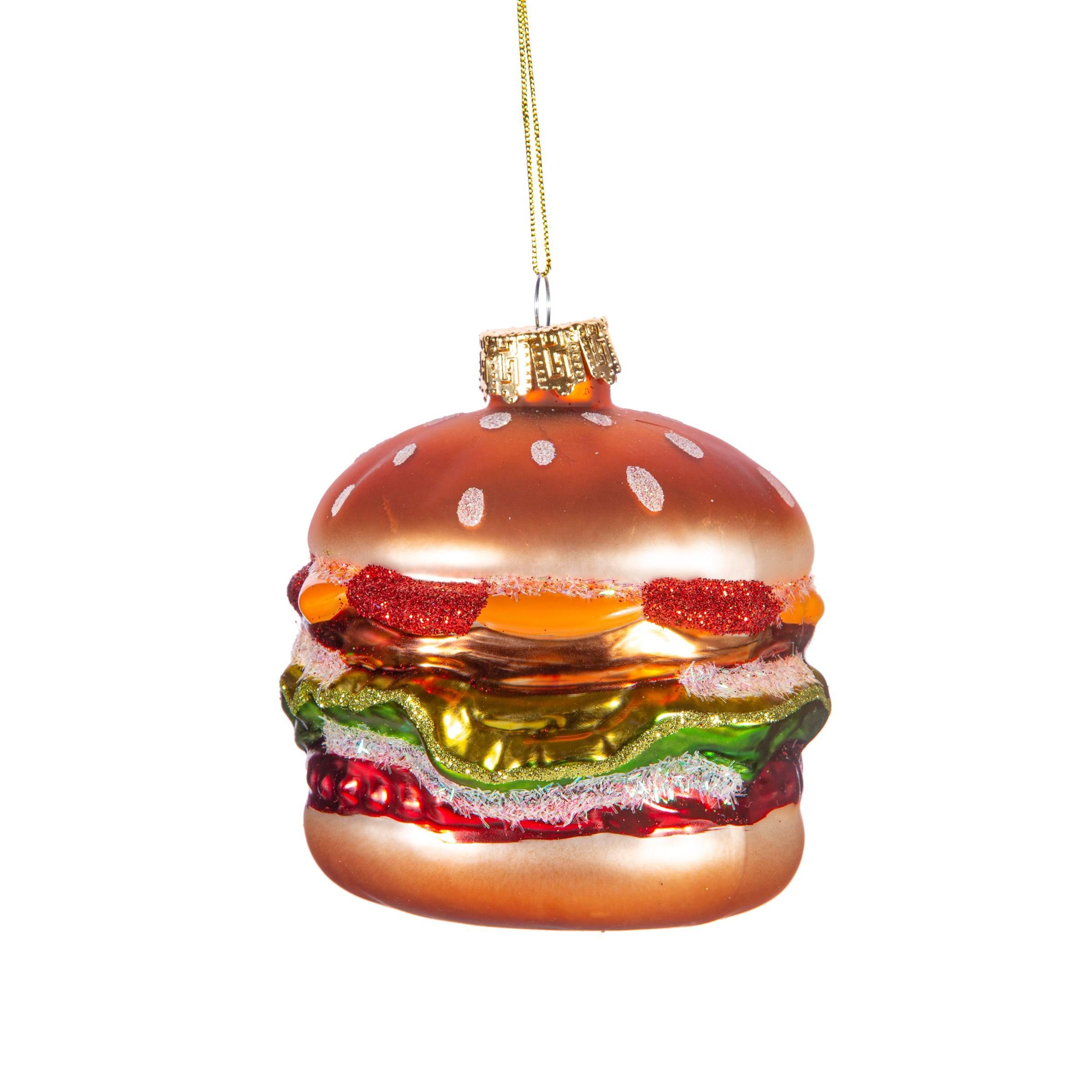 Big Fat Burger Shaped Bauble Christmas Decorations Foxyavenue UK