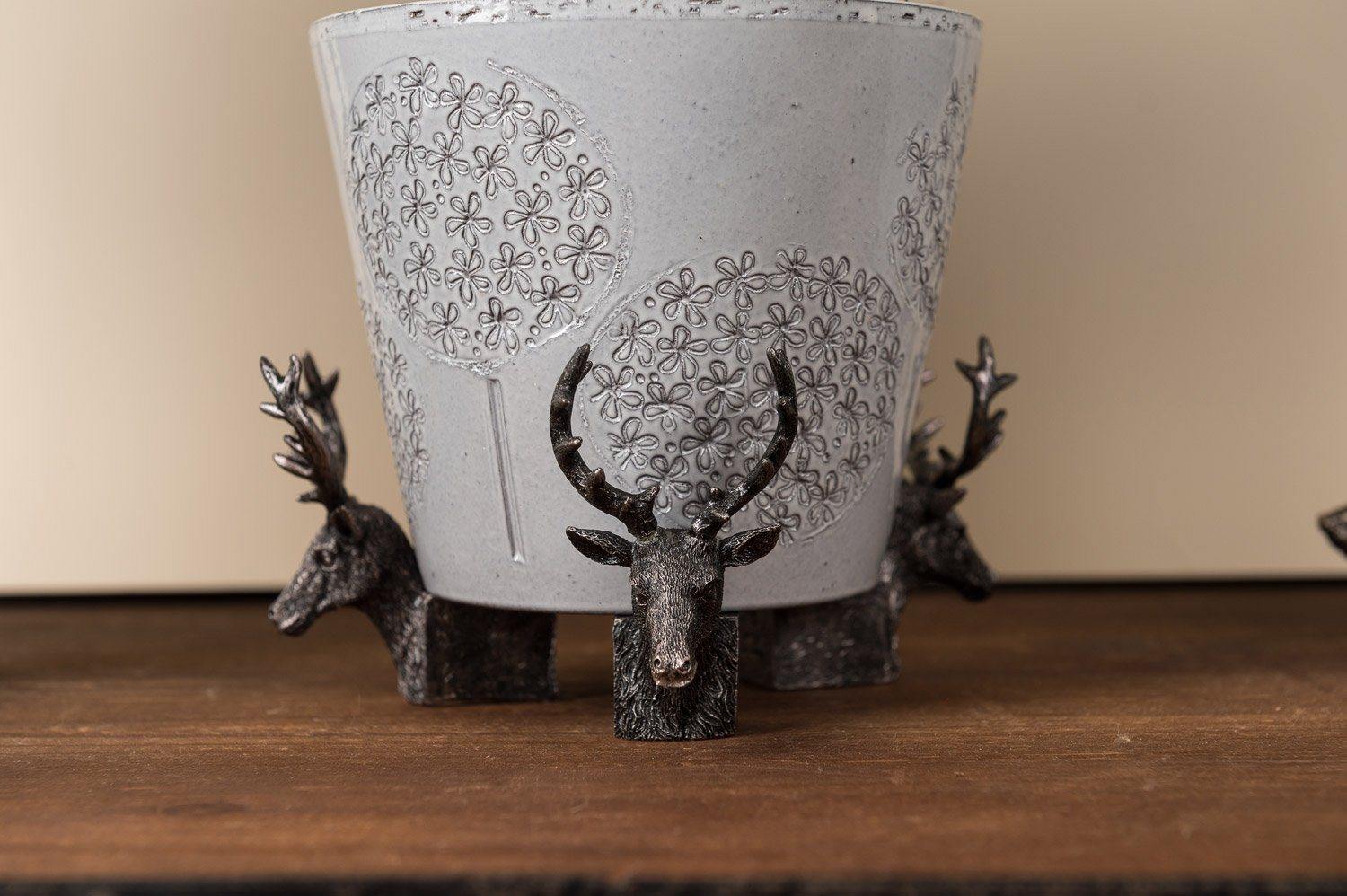 Potty Feet - Brushed Silver Stag Planter Accessories Foxyavenue UK
