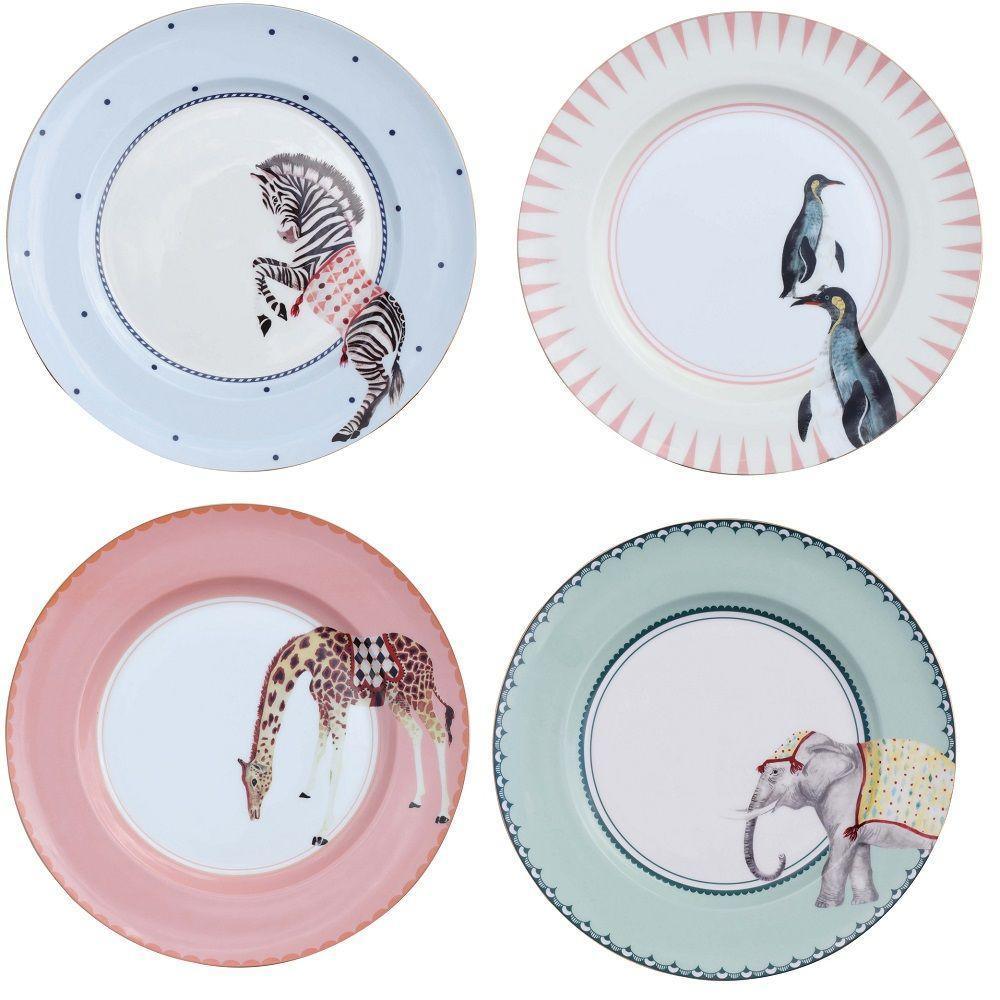 Carnival Animal Dinner Plates, Set of 4 Tableware Foxyavenue UK
