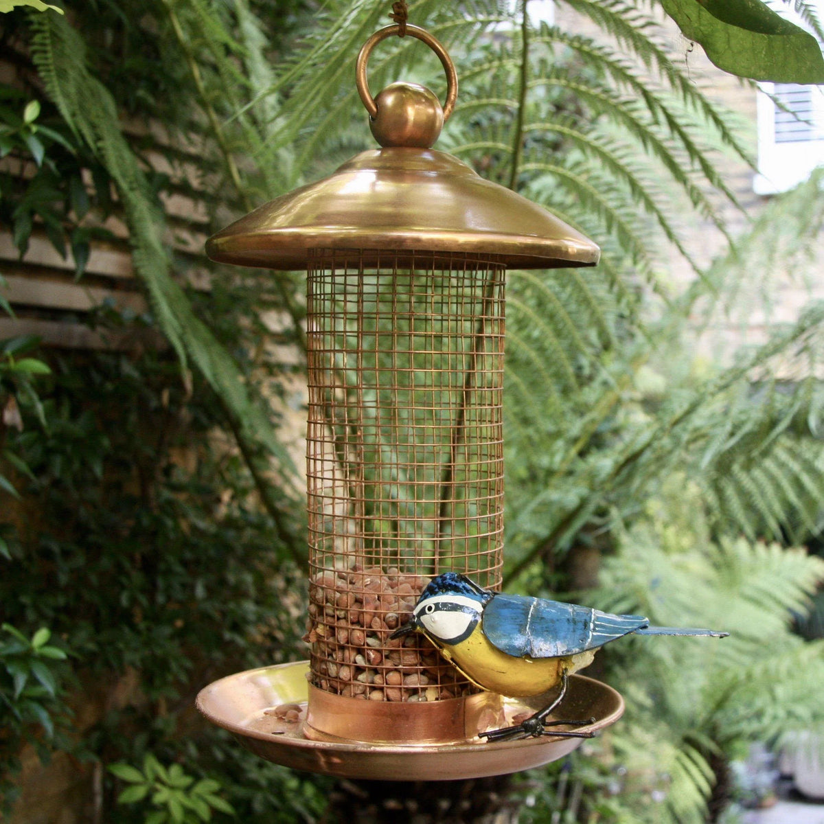 Copper Plated Birdfeeder HomeDecor Foxyavenue UK