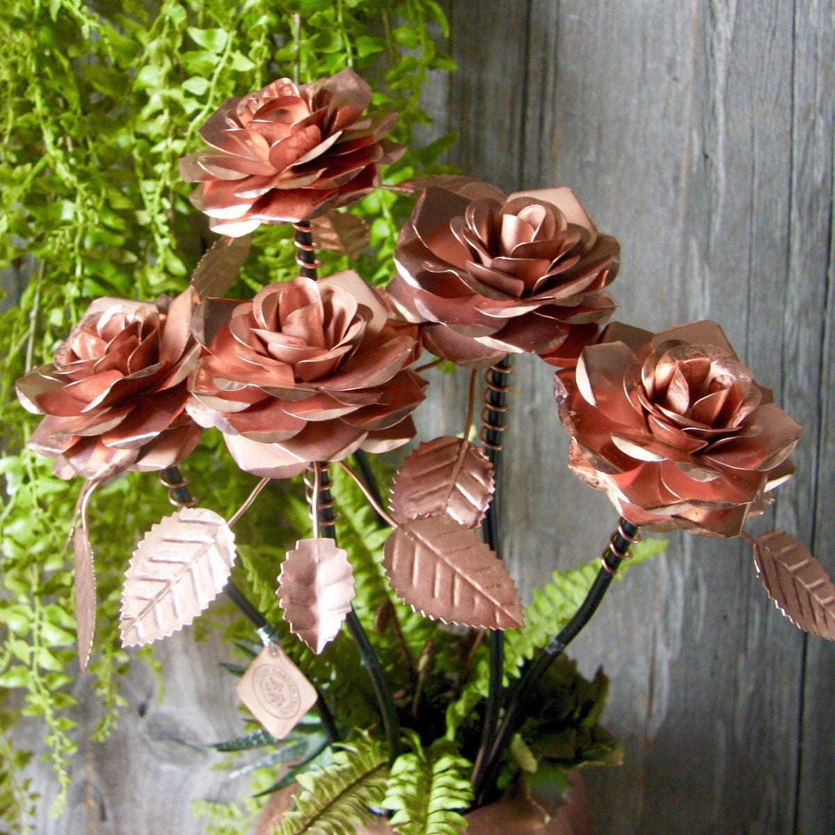 Copper Roses - Set of 5 HomeDecor Foxyavenue UK