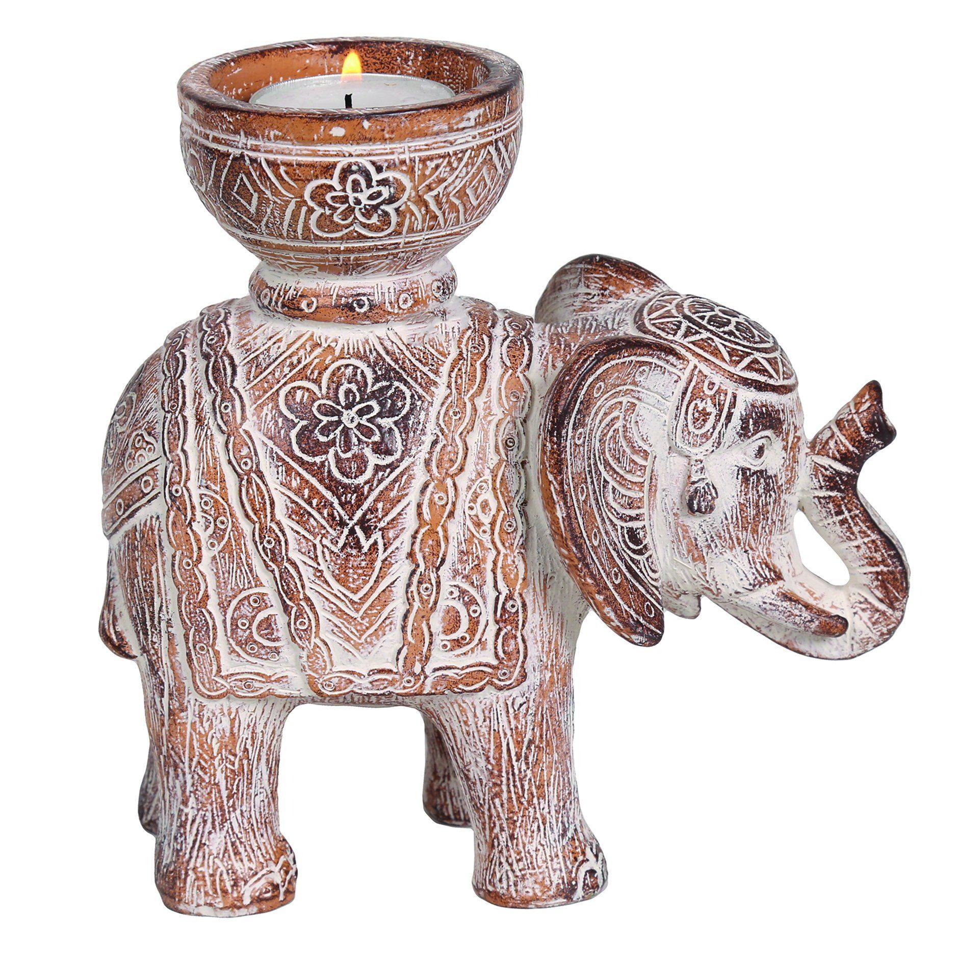 Elephant Tealight Holder HomeDecor Foxyavenue UK