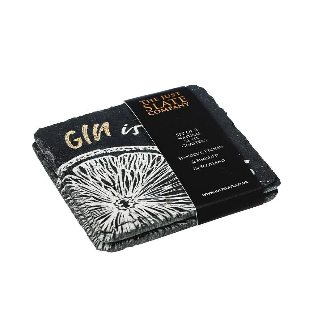 Etched Gin is my Tonic Oak Coasters - Set of 2 Tableware Foxyavenue UK