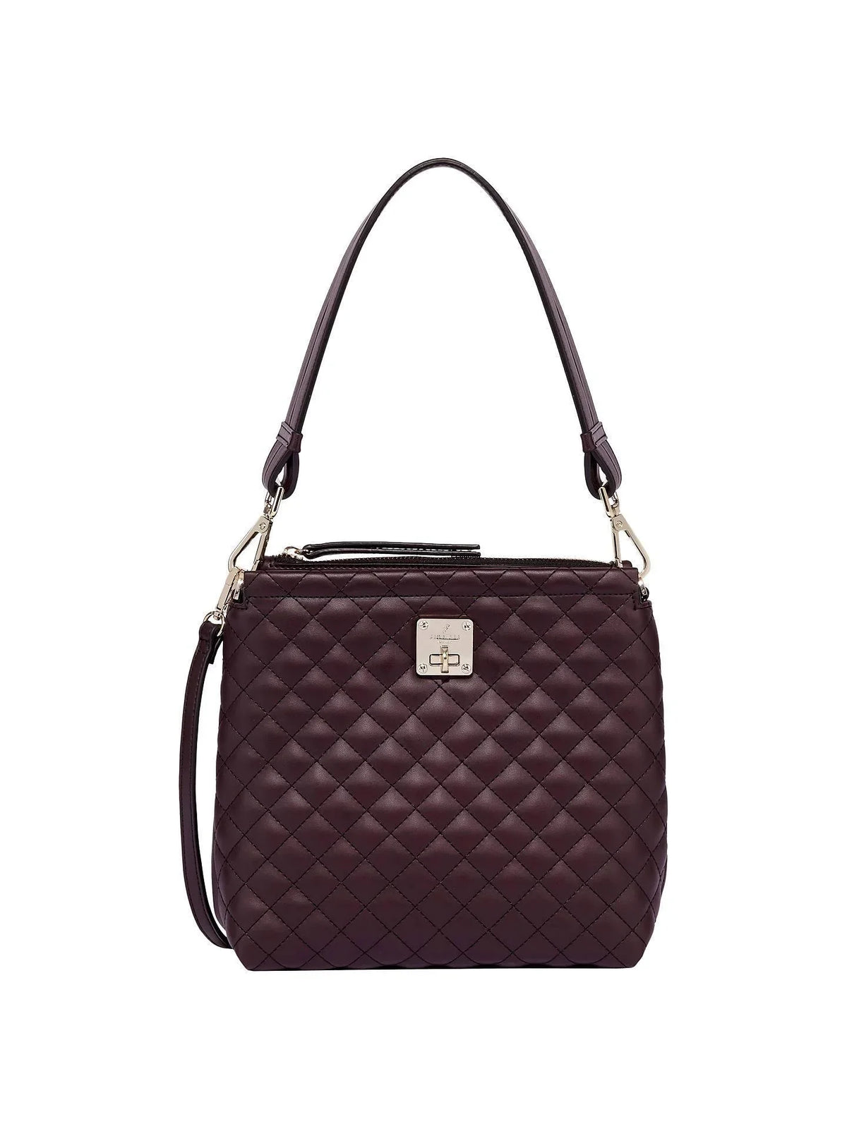 Fiorelli Beaumont Quilted Mini Satchel, Aubergine Quilt Handbags Foxyavenue UK