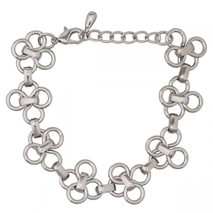 Geo Rhodium Silver Geometric Clasp Bracelet Jewellery Foxyavenue UK