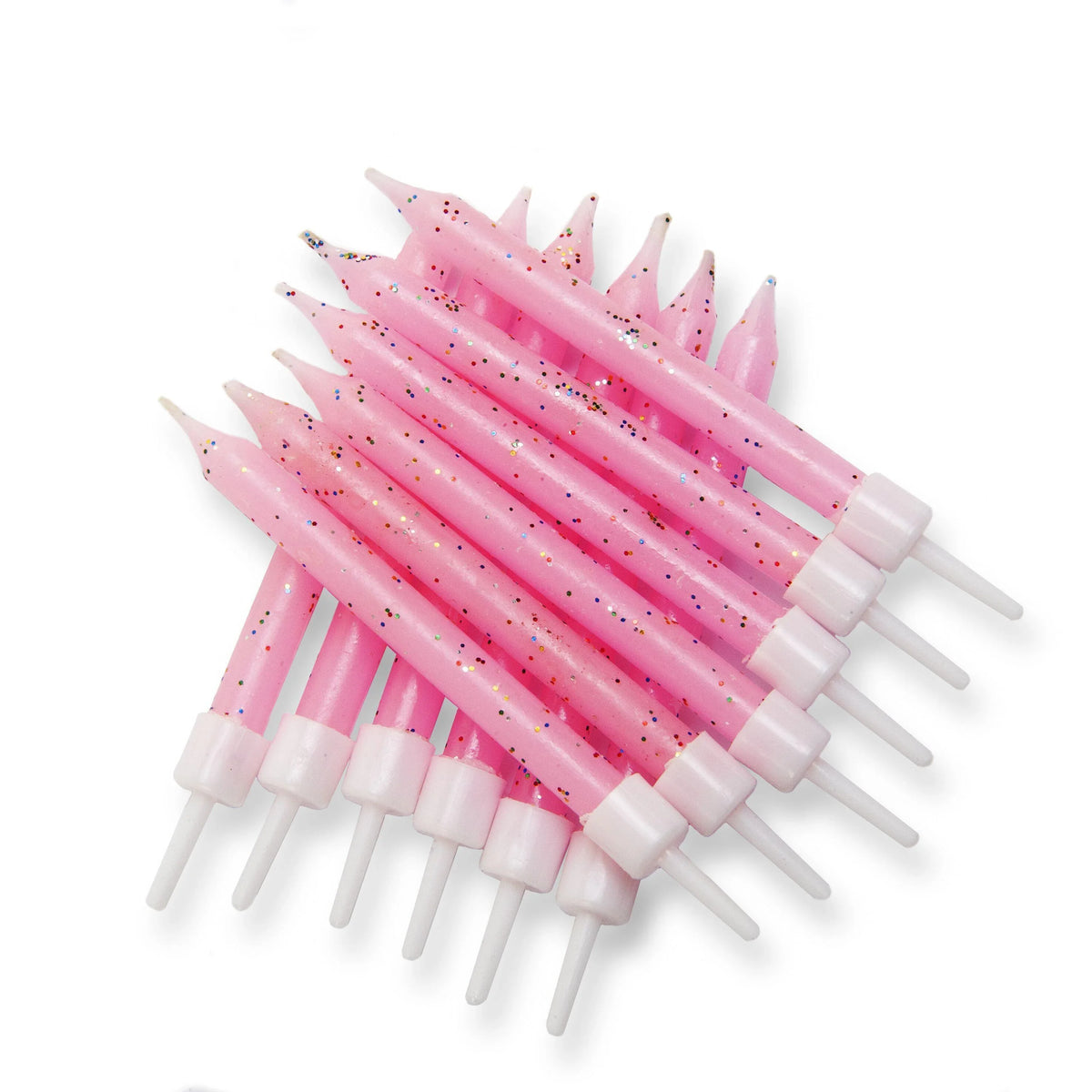 Glitter Candles Pink with Holders Candles Foxyavenue UK