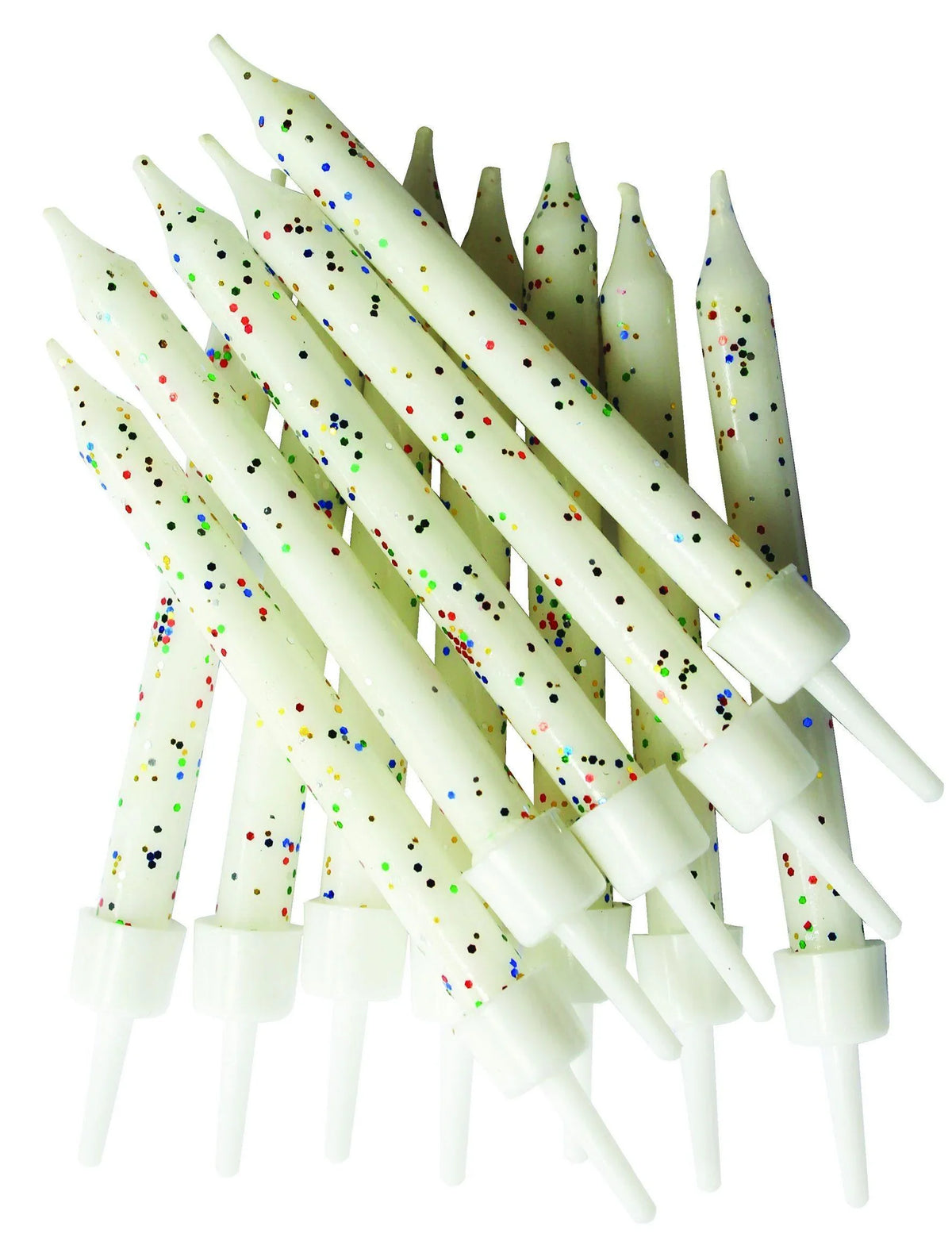 Glitter Candles White with Holders Candles Foxyavenue UK