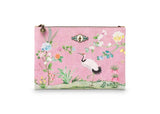 Good Morning Cosmetic Flat Pouch - Floral Pink Handbags Foxyavenue UK