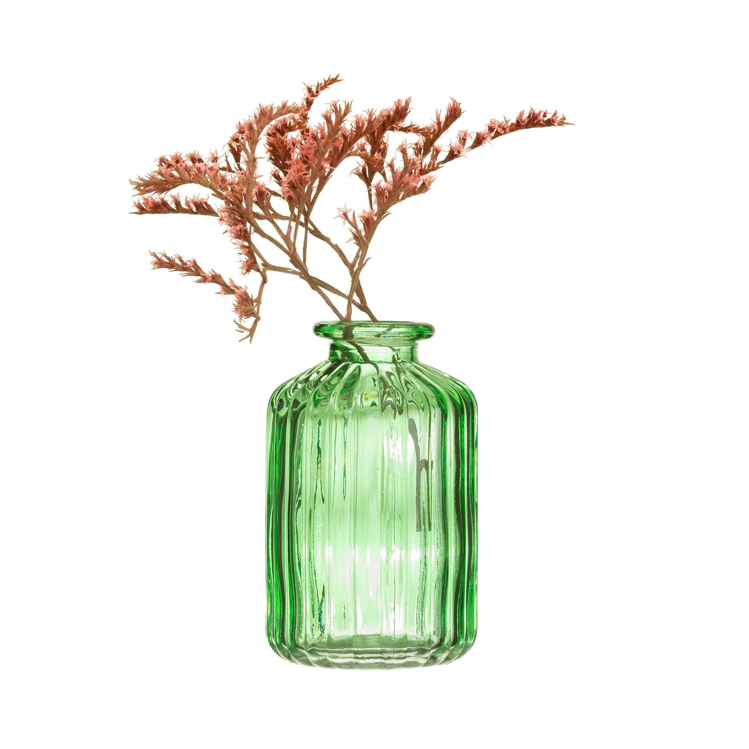 Green Glass Bud Vases - Set Of 3 HomeDecor Foxyavenue UK