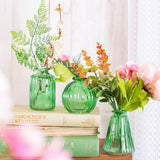Green Glass Bud Vases - Set Of 3 HomeDecor Foxyavenue UK