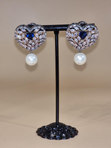 Heart Earrings Jewellery Foxyavenue UK