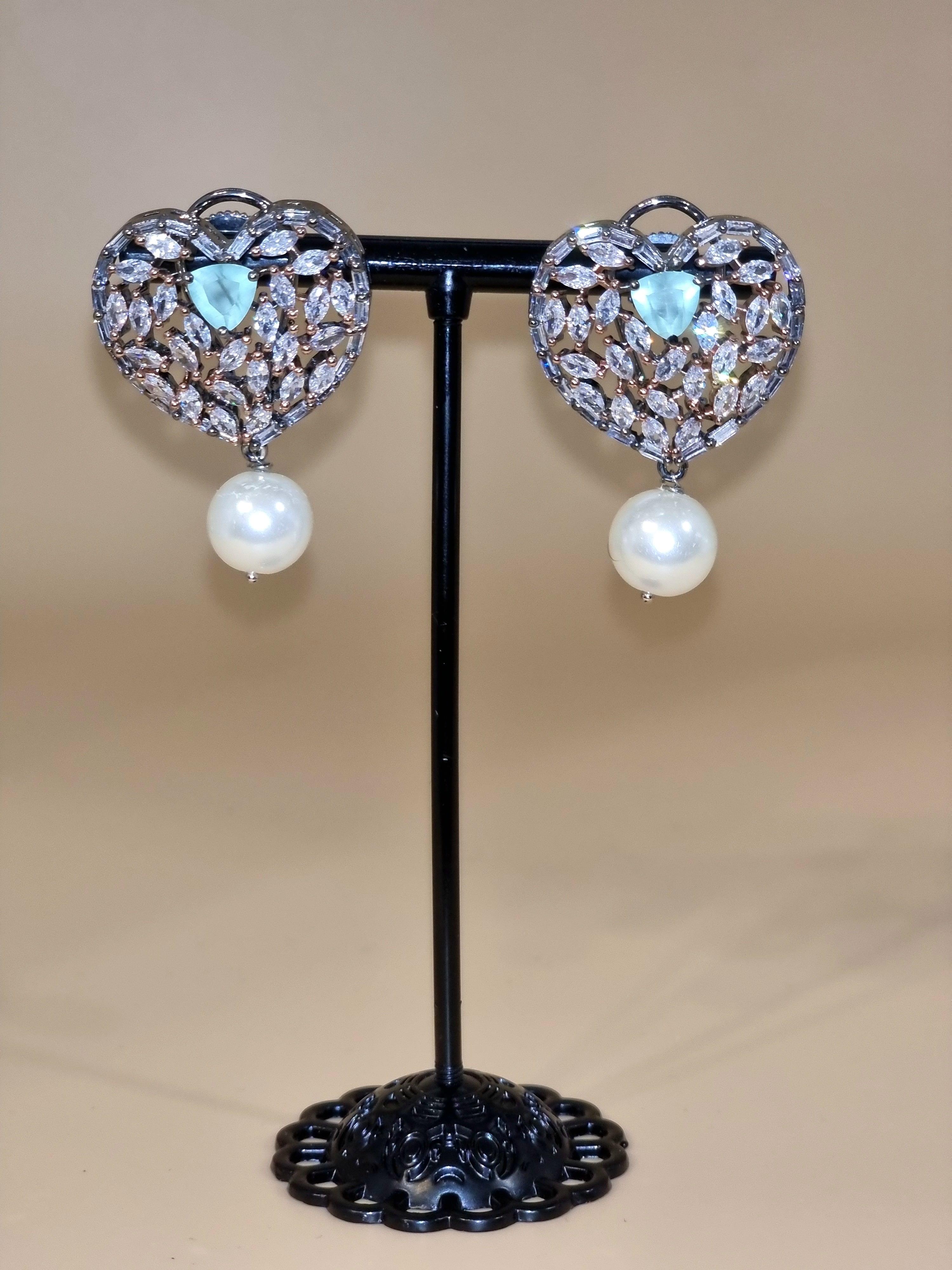 Heart Earrings Jewellery Foxyavenue UK