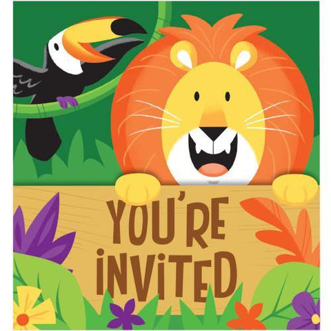 Jungle Safari Gatefold Invitations with Envelopes Jungle Safari Foxyavenue UK