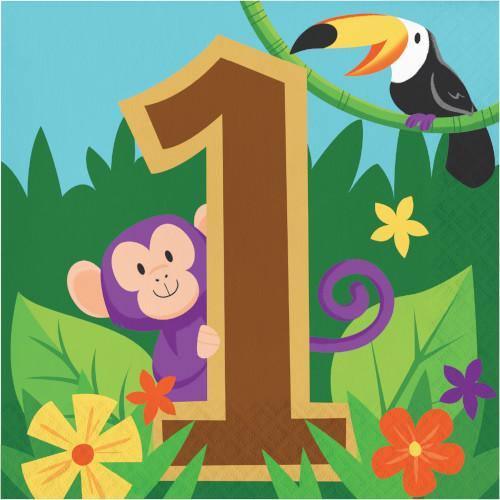 Jungle Safari Lunch Napkins 1st Birthday 2 ply Jungle Safari Foxyavenue UK