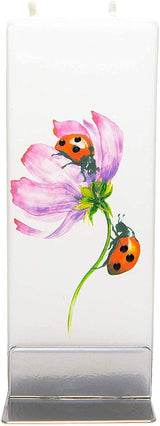 Ladybugs on a flower - Designer Candle Candles Foxyavenue UK