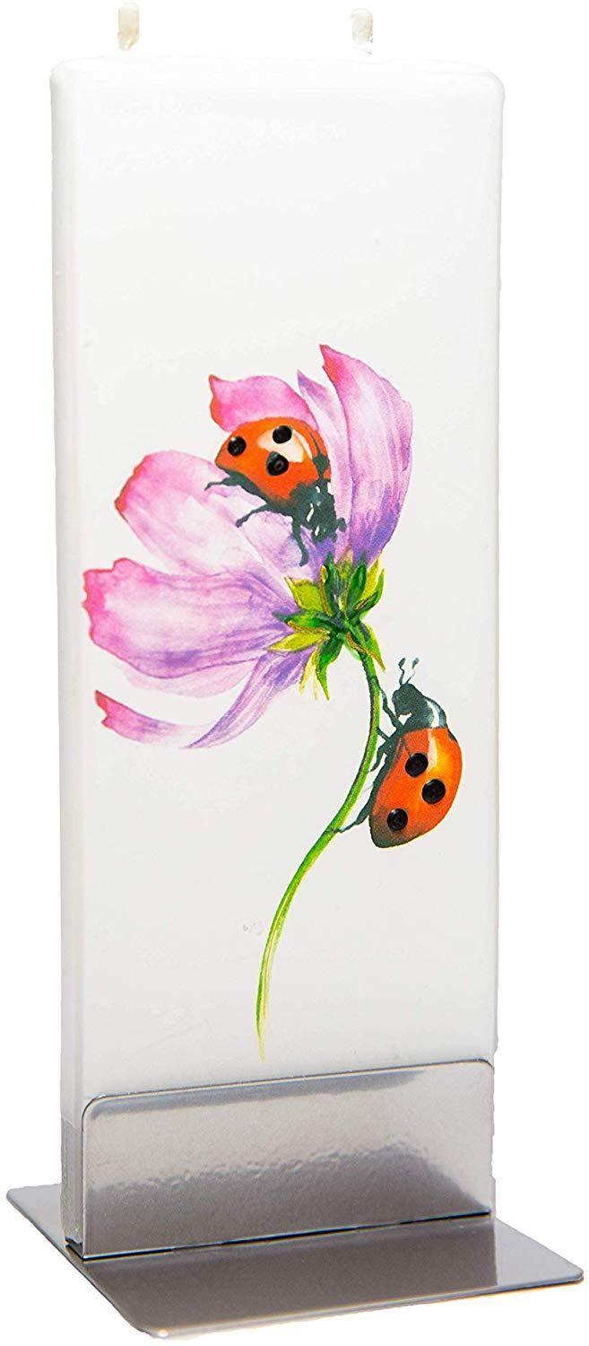 Ladybugs on a flower - Designer Candle Candles Foxyavenue UK