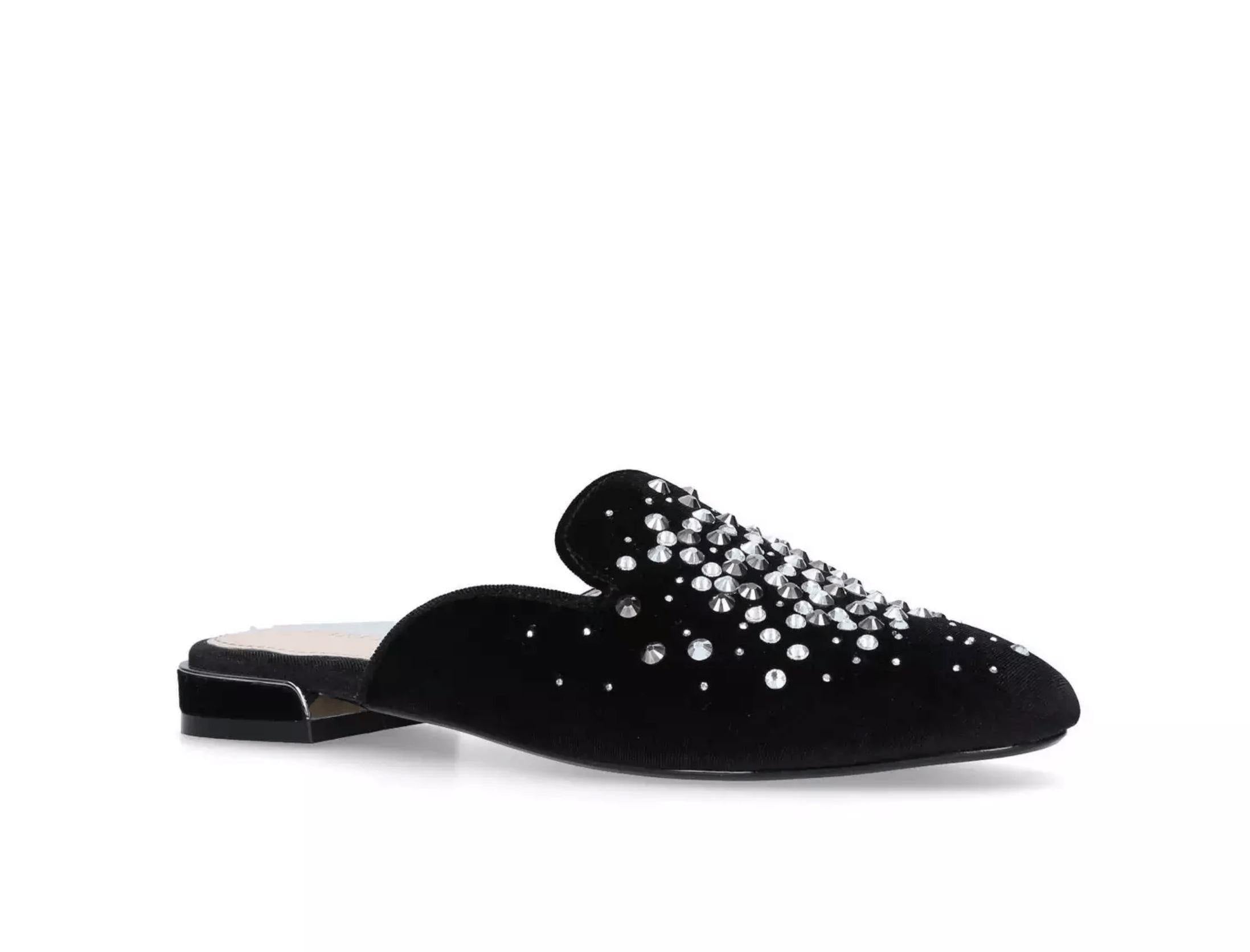Lattifa Black Embellished Slip On Mules By Carvela Shoes Foxyavenue UK