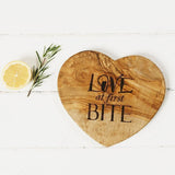 Love at First bite Heart Shaped Olive Board Tableware Foxyavenue UK