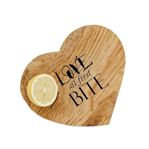 Love at First bite Heart Shaped Olive Board Tableware Foxyavenue UK