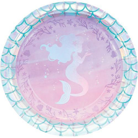 Mermaid Shine Dinner Plate Iridescent Foil Party Decorations Foxyavenue UK