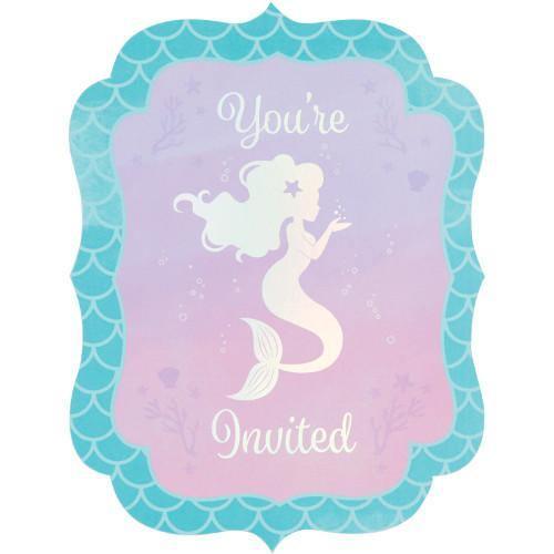 Mermaid Shine Invitation Postcard Party Decorations Foxyavenue UK