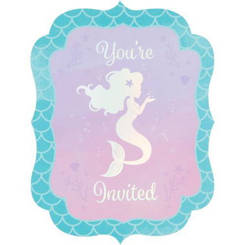 Mermaid Shine Invitation Postcard Party Decorations Foxyavenue UK