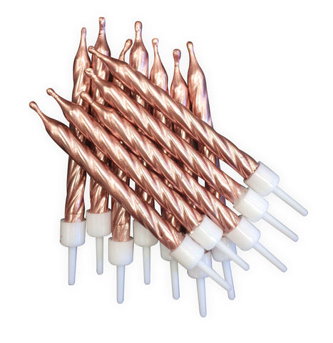 Metallic Candles Rose Gold With Holders Candles Foxyavenue UK