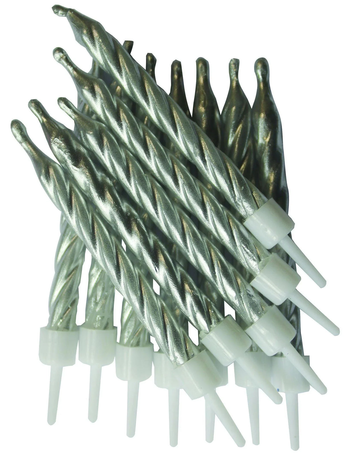 Metallic Candles Silver with Holders Candles Foxyavenue UK