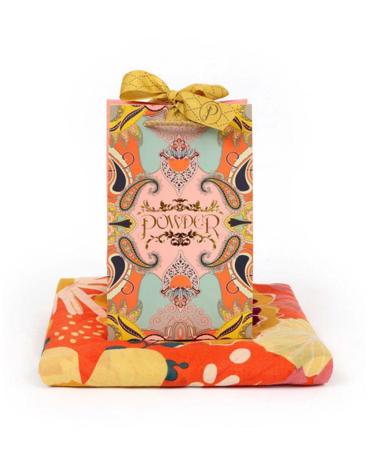 Modern Floral Tangerine Print Scarf Scarf Foxyavenue UK