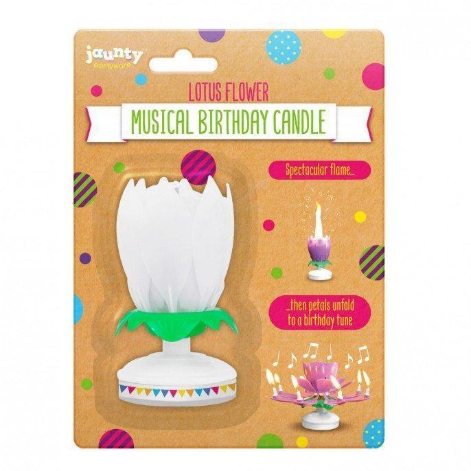 Musical Birthday Candle - Lotus Flower Party Foxyavenue UK