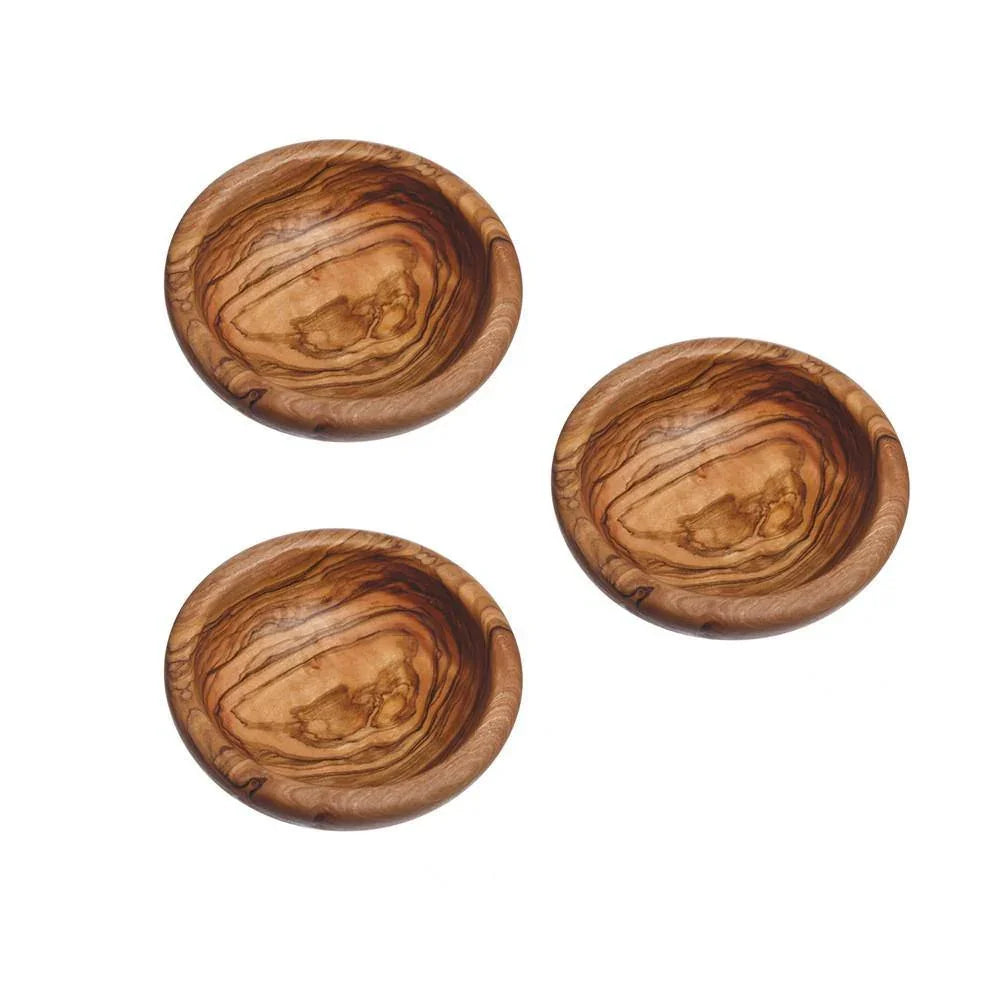 Olive Wood Dipping Bowl Set Glasses Foxyavenue UK