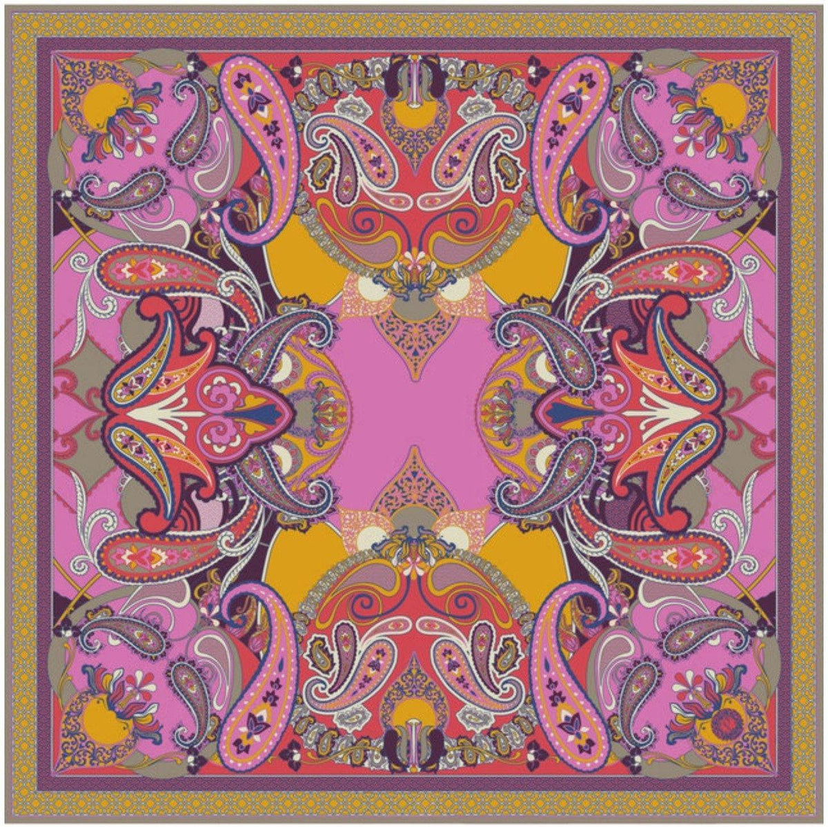 Paisley Satin Square Scarf Foxyavenue UK